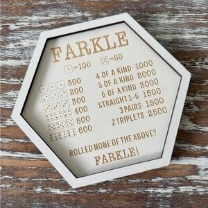 Wooden Farkle Game Board Hexagonal Dice Tray